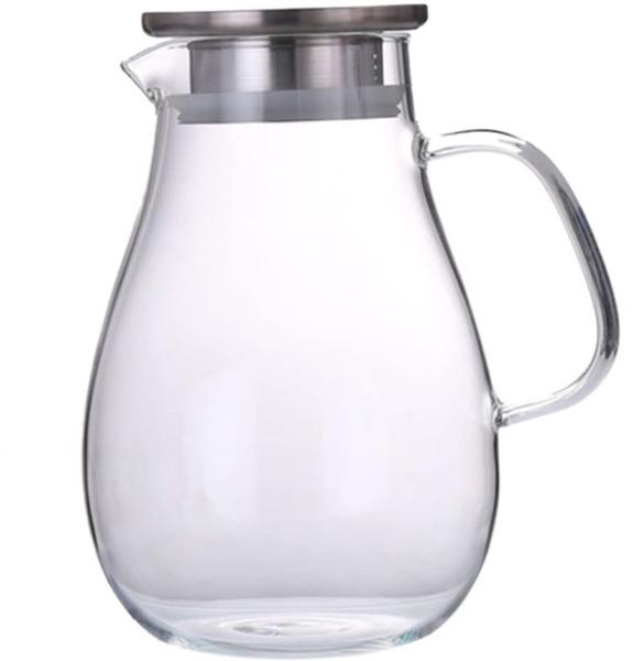 Jarra De Vidro Borossilicato Mercury Com Tampa Inox 1,8L - Haüskraft Imagem de Jarra De Vidro Borossilicato Mercury Com Tampa Inox 1,8L