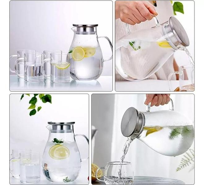 Jarra De Vidro Borossilicato Mercury Com Tampa Inox 1,8L - Haüskraft Imagem de Jarra De Vidro Borossilicato Mercury Com Tampa Inox 1,8L