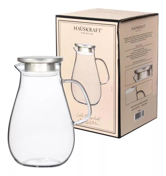 Jarra De Vidro Borossilicato Mercury Com Tampa Inox 1,8L - Haüskraft Imagem de Jarra De Vidro Borossilicato Mercury Com Tampa Inox 1,8L