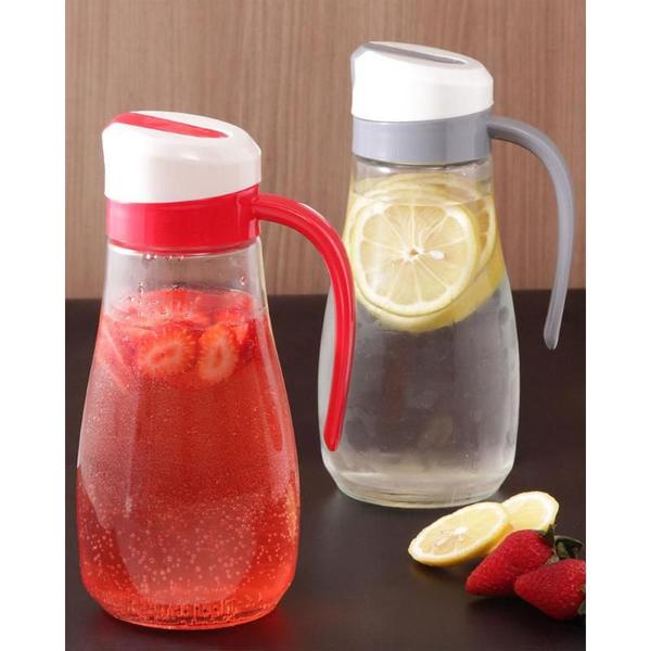 Jarra de Vidro Com Tampa Paládio Para Água Sucos 950ml - Hauskraft Imagem de Jarra de Vidro Com Tampa Paládio Para Água Sucos 950ml