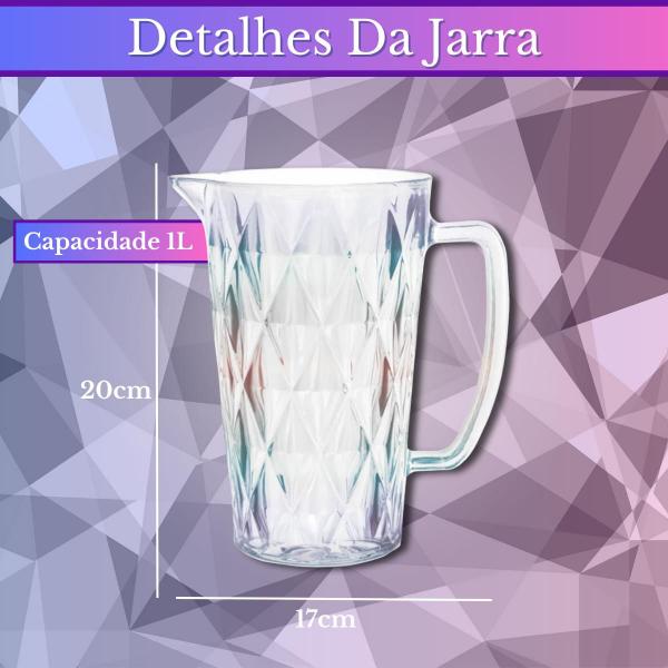 Jarra De Vidro Diamond 1l Para Água Suco Drinks Diamante Nf - Original Imagem de Jarra De Vidro Diamond 1l Para Água Suco Drinks Diamante Nf