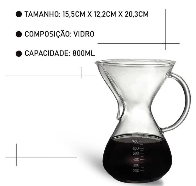 Imagem de Jarra De Vidro Para Café Chá 800Ml Mesa Posta Cozinha Wincy