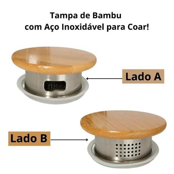 Imagem de Jarra De Vidro Premium  1,8L Com Alça Acrílica Dourada E Tampa Bambu