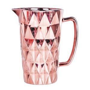 Imagem de JARRA DE VIDRO SODO-CÁLCICO DIAMOND ROSE METAL 1l