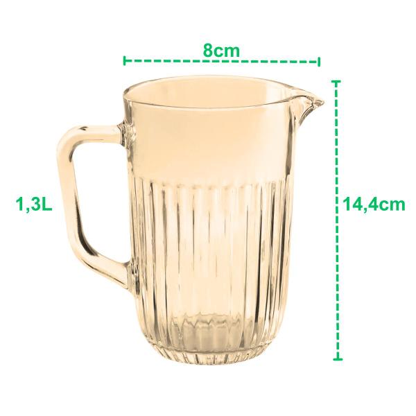 Imagem de Jarra De Vidro Sofisticada Resistente Suco Água 1,3 Litros Multiuso