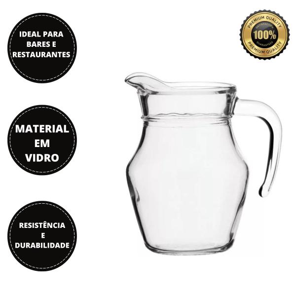 Jarra de Vidro Suco Resistente Para Suco Refri Água 520ML Resistente 6 Unidades - Ladiv Imagem de Jarra de Vidro Suco Resistente Para Suco Refri Água 520ML Resistente 6 Unidades