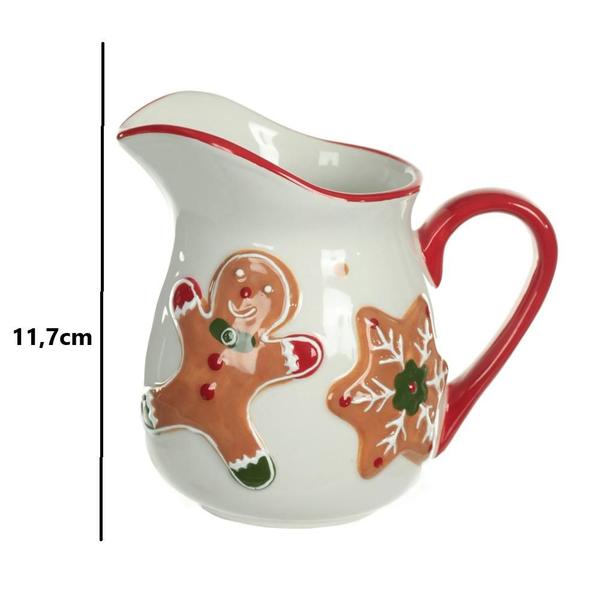 Imagem de Jarra decor natalina gingerbread em ceramica 11,7cm florarte