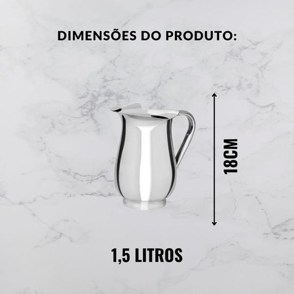 Imagem de Jarra diamond inox 1,5 litros para suco, agua com tampa para filtrar gelo