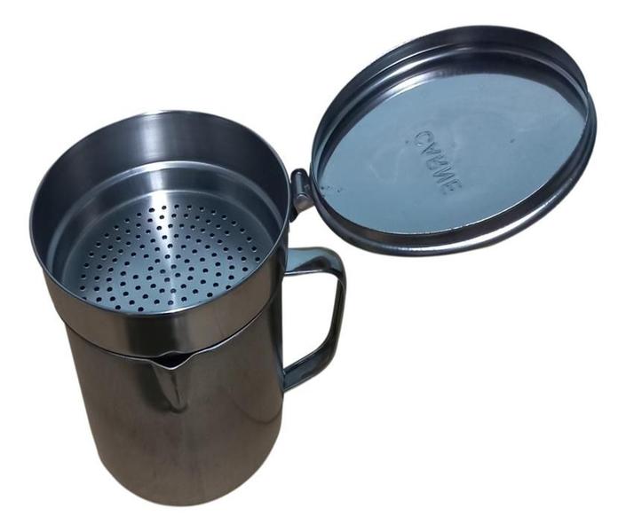 Jarra Filtro De Óleo De Cozinha Aço Inox - Ke Home Imagem de Jarra Filtro De Óleo De Cozinha Aço Inox