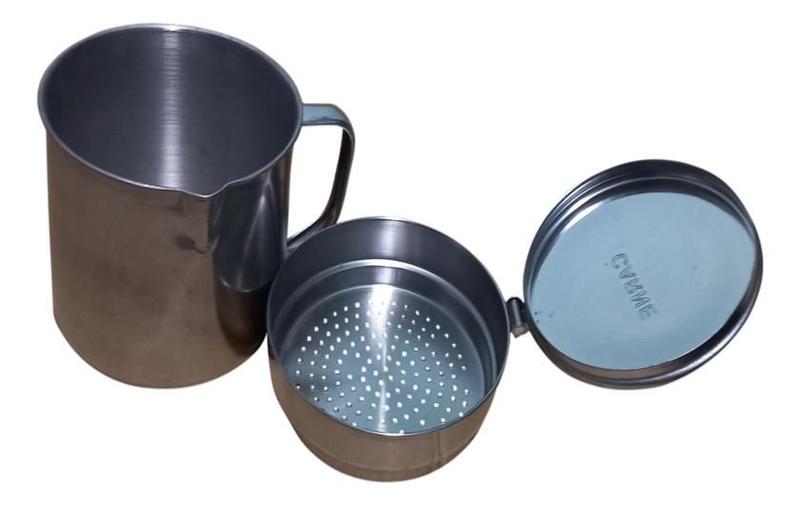 Jarra Filtro De Óleo De Cozinha Aço Inox - Ke Home Imagem de Jarra Filtro De Óleo De Cozinha Aço Inox