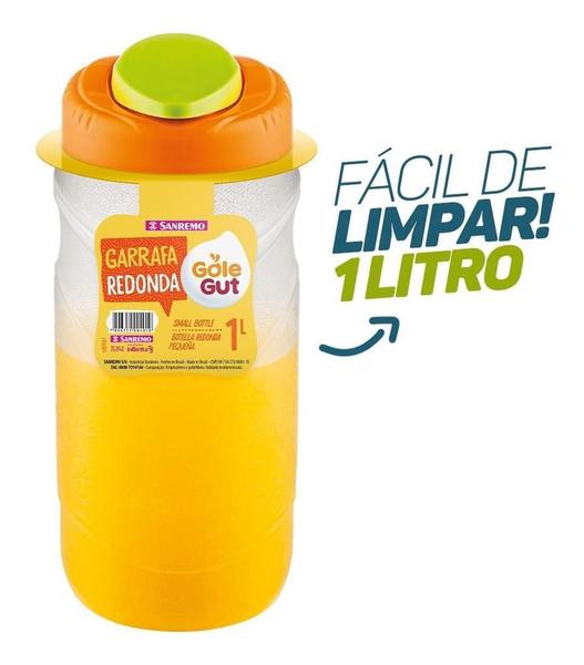 Imagem de Jarra Garrafa Água Geladeira Sanremo 1l Gole Gut Cilindrica Design moderno