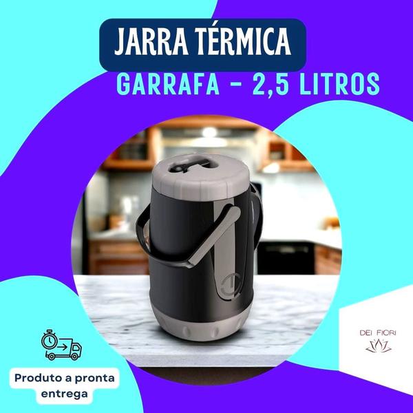 Imagem de Jarra Garrafa Térmica 2,5L Com Bico Servidor e Alça Dupla