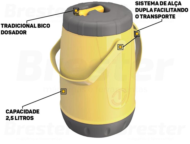 Imagem de Jarra Garrafa Térmica Pávia 2,5 Litros Unitermi