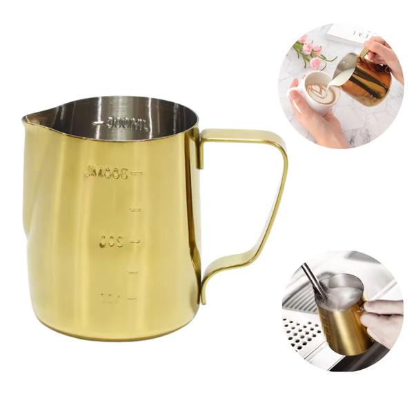 Imagem de Jarra Inox Barista Pitcher Leiteira 350 ml Latte Art Dourada