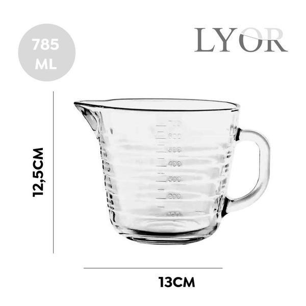 Imagem de Jarra Medidora De Vidro Transparente Lyor 785ml