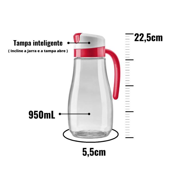 Jarra Paladio De Vidro Com Alça E Tampa Para Água Suco - Hauskraft Imagem de Jarra Paladio De Vidro Com Alça E Tampa Para Água Suco