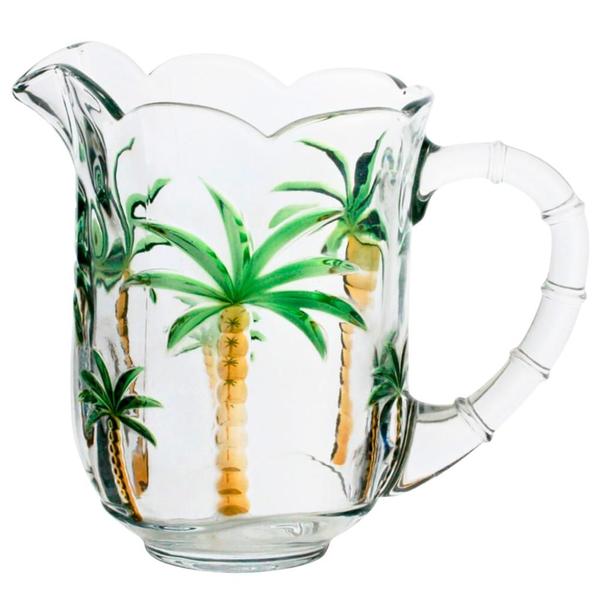 Jarra Palmeira Vidro 1,2 Litros Útil Bazar 1200ml Palm Hand Paiting Cristal Imagem de Jarra Palmeira Vidro 1,2 Litros Útil Bazar 1200ml Palm Hand Paiting Cristal