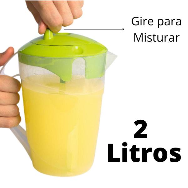 Imagem de Jarra Para Suco 2 Litros Preta Com Mexedor A Manivela