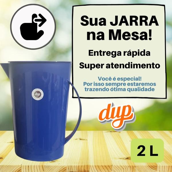 Imagem de Jarra Tampa Turim Dup 2 Litros Espessura Reforçada Lava-Louças Bpa Free - Suco e Água