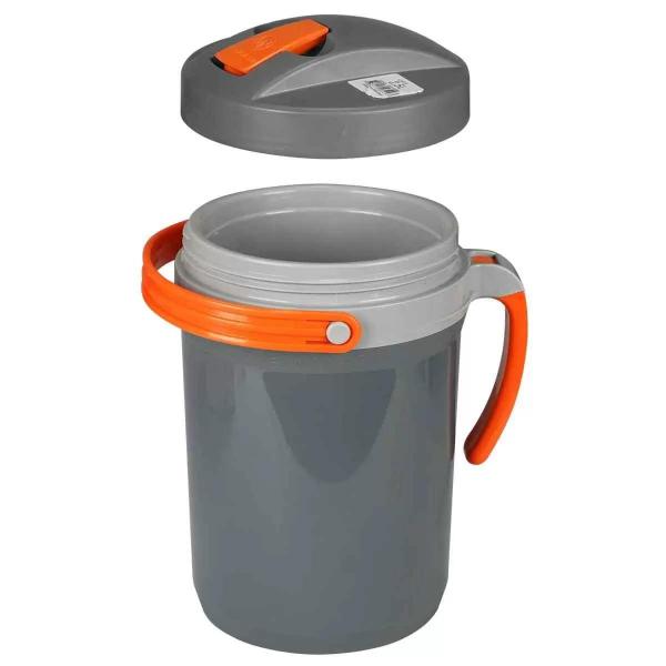 Jarra Térmica Fliptop Cinza Com Laranja 2.5L Termolar Imagem de Jarra Térmica Fliptop Cinza Com Laranja 2.5L Termolar