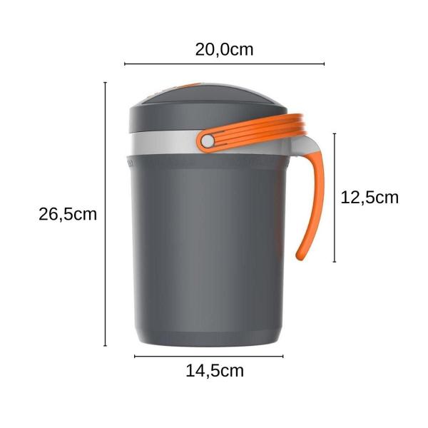 Jarra Térmica Fliptop Cinza Com Laranja 2.5L Termolar Imagem de Jarra Térmica Fliptop Cinza Com Laranja 2.5L Termolar