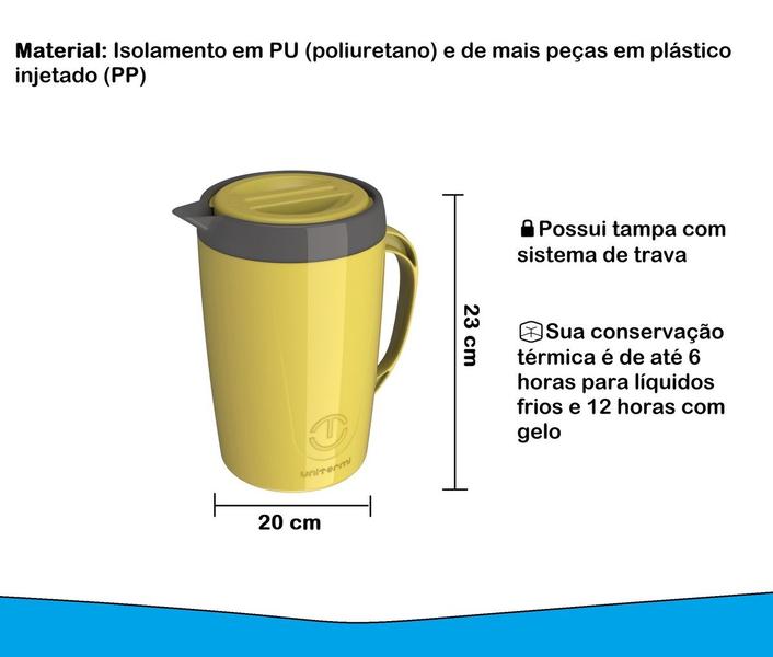 Imagem de Jarra Térmica Garrafa P/ Tererê Chá Suco Água 2l - Unitermi