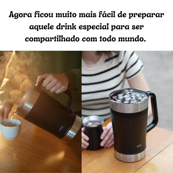 Imagem de Jarra Térmica Inox 1,9 Litros Suco Café Bebidas Batidas Drinks Gelado ou Quente