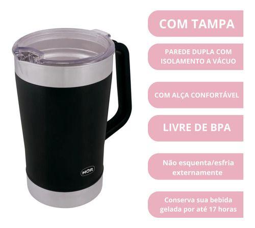 Imagem de Jarra Térmica Inox 1,9l Resistente Frio Quente Alça Jug Mor