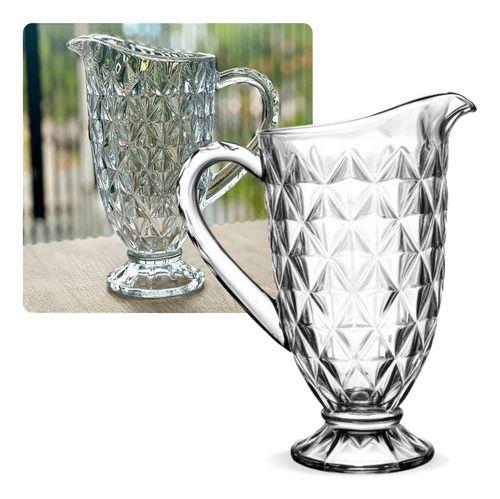 Imagem de Jarra Vidro Clear Vitral Luxo Diamond Suco 1,2l Presente