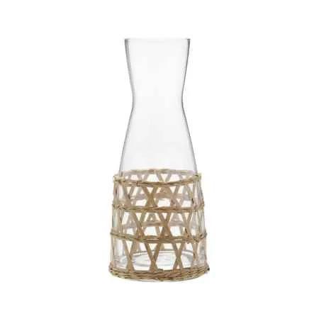 Jarra Vidro Detalhes Rattan Natural 1L - Cross Comercial (BTC) Imagem de Jarra Vidro Detalhes Rattan Natural 1L