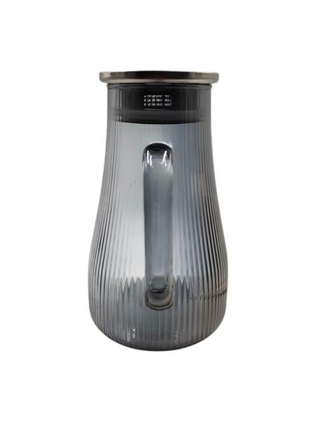 Jarra Vidro Listras Borossilicato Com Tampa Inox 1,5 Litros - Fact Importados Imagem de Jarra Vidro Listras Borossilicato Com Tampa Inox 1,5 Litros