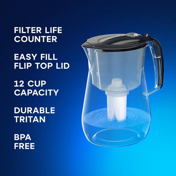 Imagem de Jarro de filtro de água AQUAPHOR Opal 12 Cup Premium Black