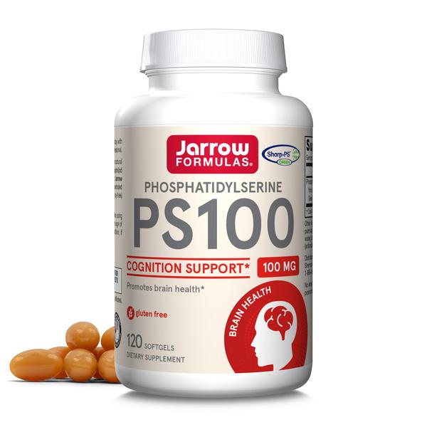 Imagem de Jarrow Fórmulas PS 100-120 Softgels - 100 mg Phosphatidylserine (PS) - Suporta a Saúde Cerebral - Sem Soja - Até 120 Porções