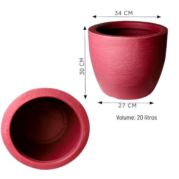 Jateado Kit com 2 Vasos de Planta 20L - Resistente a UV e Ideal para Seu Jardim 30x34 cm - MS Paisagismo Imagem de Jateado Kit com 2 Vasos de Planta 20L - Resistente a UV e Ideal para Seu Jardim 30x34 cm
