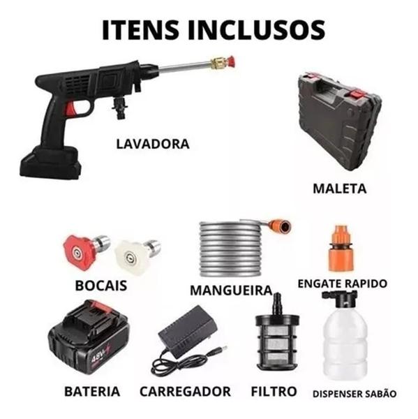 Imagem de Jato Alta Pressão Portátil Bateria Recarregável