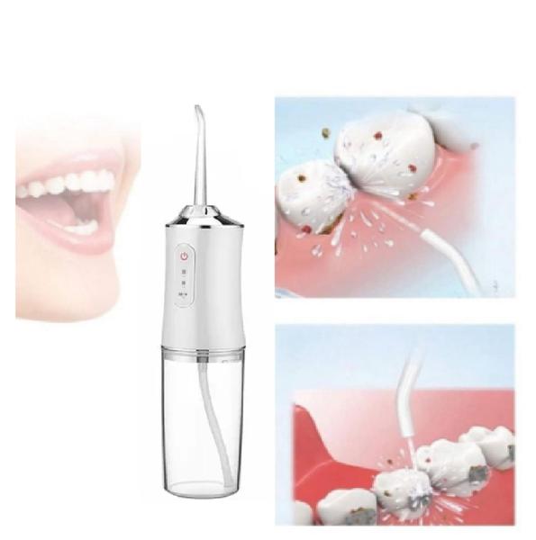 Imagem de Jato D Água Irrigador Limpador Bocal Dental Dentes Gengiva Oral Recarregável USB 220ml com 1 Bico