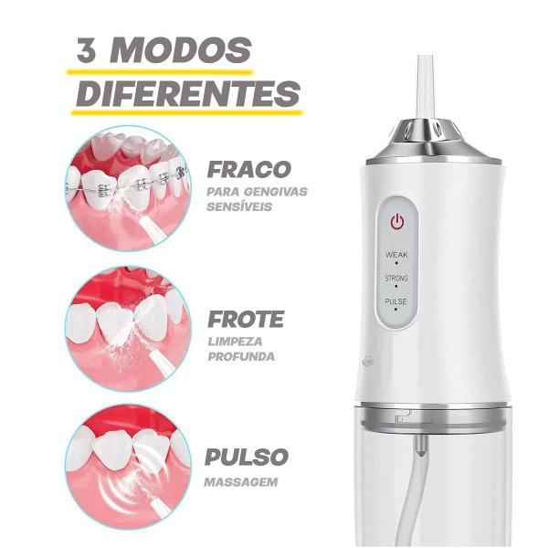 Imagem de Jato D'água Irrigador Limpador Bucal Dental Oral Portátil