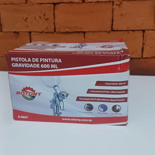 Imagem de jato de pressão de pintura gravidade 600ml-rotony