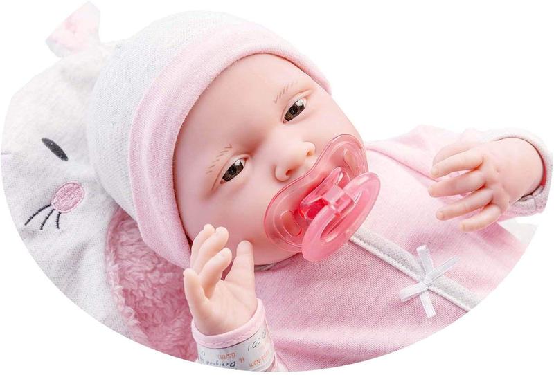 Imagem de JC Brinquedos - La Newborn Nursery  8 peças bunting corpo macio baby boneca conjunto de presente  15,5" Boneca recém-nascida macia e posable com acessórios  Coelhinho Rosa Idades 2+