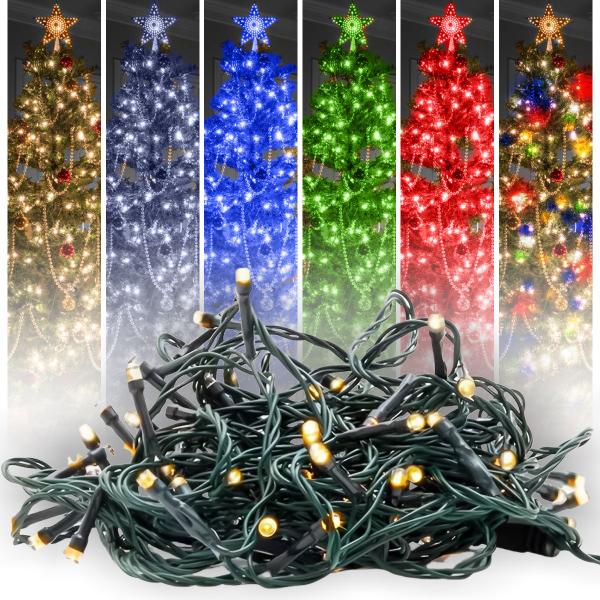 Imagem de JDK Pisca Pisca Natal Fixo Rosa 100 Leds 9m Fio PT Decoração natalina iluminação festa Comércio papai noel casamento acessório 