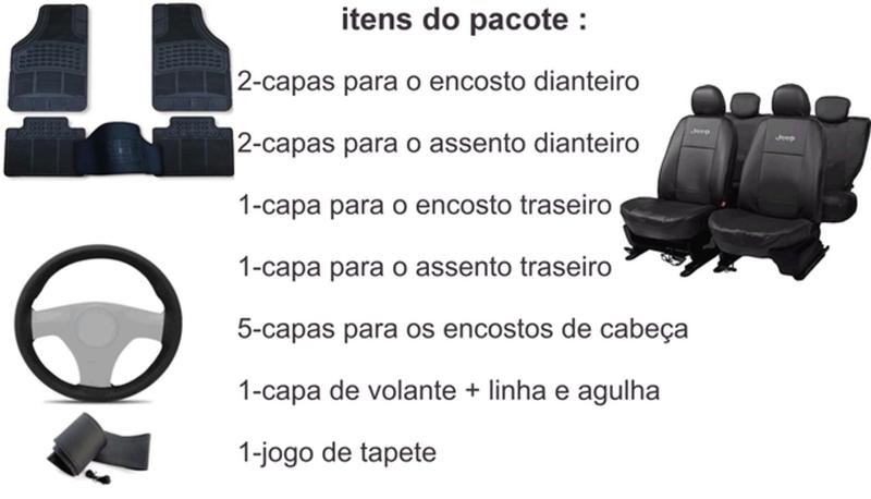 Imagem de Jeep Compass 2007-2010: Capa de Couro e Tapete com Acessórios Exclusivos