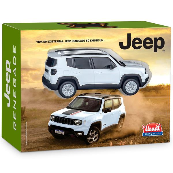 Imagem de Jeep Renegade 1/30 Miniatura Detalhada Com Pneus Emborrachados E Chaveiro Usual Brinquedos