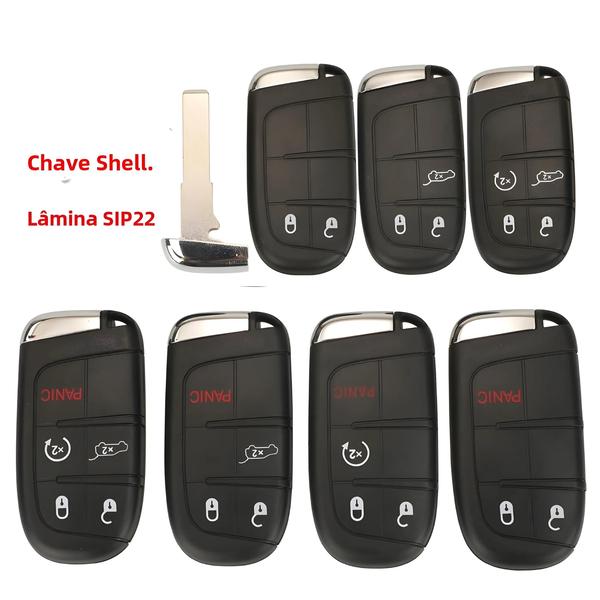 Imagem de Jeep Renegade Compass Auto SUV Smart Remote Car Key Shell Fob 3 4 5 Botões Keyless Entry Case