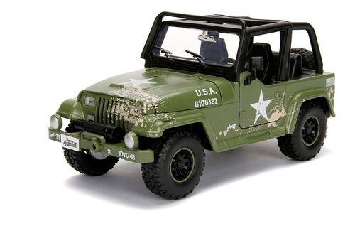 Jeep Wrangler 1992 Verde C/ Jogo Rodas Extras Jada 1/24 Imagem de Jeep Wrangler 1992 Verde C/ Jogo Rodas Extras Jada 1/24