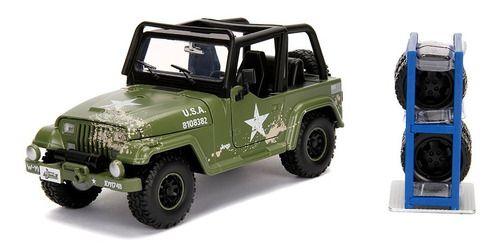 Jeep Wrangler 1992 Verde C/ Jogo Rodas Extras Jada 1/24 Imagem de Jeep Wrangler 1992 Verde C/ Jogo Rodas Extras Jada 1/24