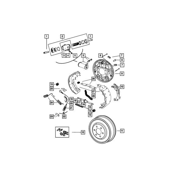 Imagem de Jeep Wrangler Mola de Retenção da Sapata de Freio Genuíno