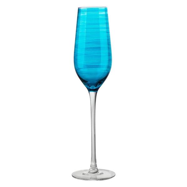 Imagem de Jg 02 tacas champanhe joy em vidro 250ml azul turquesa