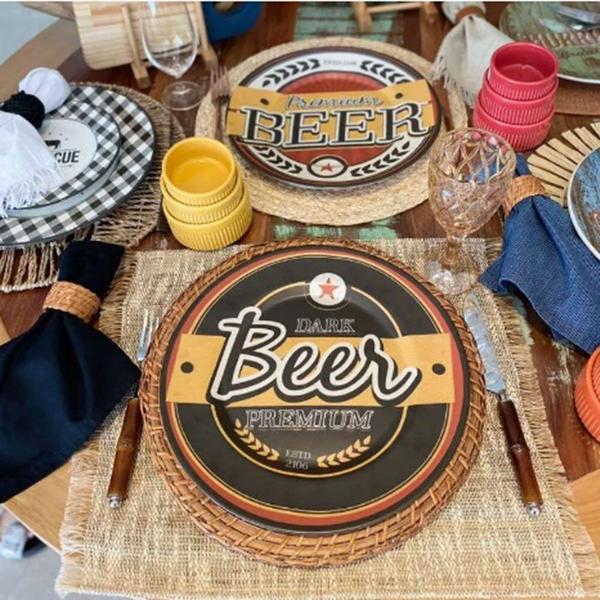 Jg 12 Pratos Sobremesa Cerâmica Alleanza Beer Preto 2ª Linha Imagem de Jg 12 Pratos Sobremesa Cerâmica Alleanza Beer Preto 2ª Linha