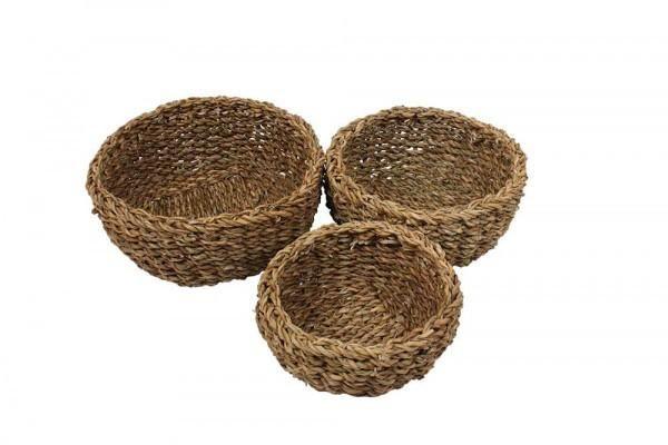 Imagem de Jg 3 pcs cesto fibra natural redondo decorativo