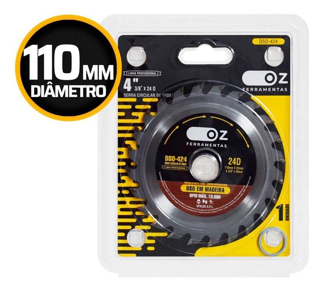 Imagem de Jg 4 Discos Para Cortar Madeira/mdf 4.3/8 110mm X 24 Dentes